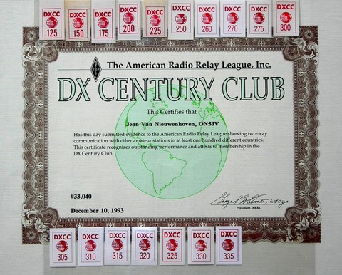 arrl dxcc on5jv