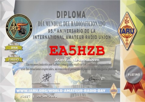 95 anniversaire IARU Platine